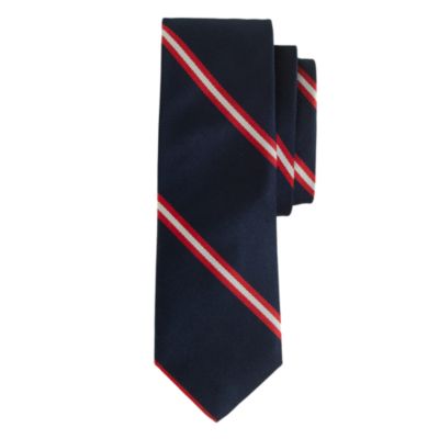 Silk tie in double stripe