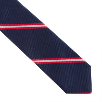 Silk tie in double stripe