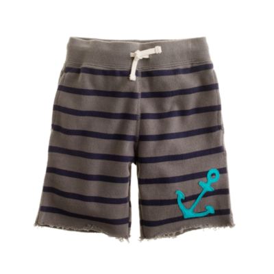 Boys' anchor stripe cutoff short