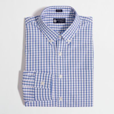 Factory button-down dress shirt in bold tattersall