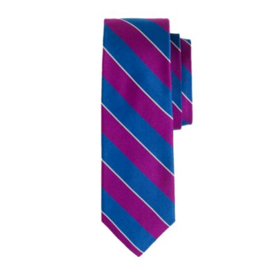 Silk tie in bold stripe