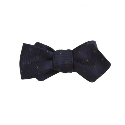 Medallion silk bow tie in navy