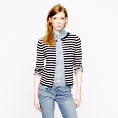 Collection featherweight cashmere cardigan in tonal stripe
