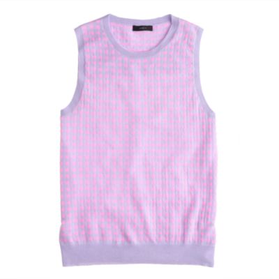 Collection featherweight cashmere shell in microcheck