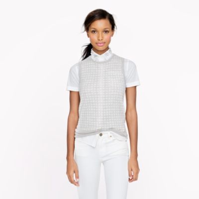 Collection featherweight cashmere shell in microcheck