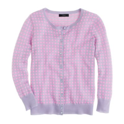 Collection featherweight cashmere cardigan in microcheck