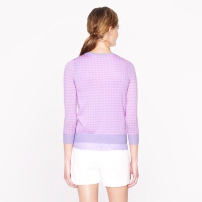 Collection featherweight cashmere cardigan in microcheck