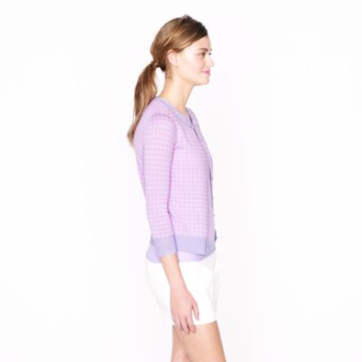 Collection featherweight cashmere cardigan in microcheck
