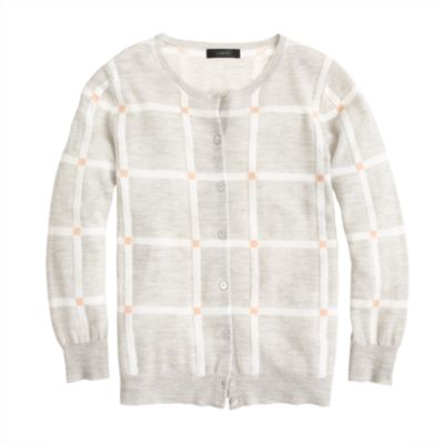 Collection featherweight cashmere cardigan in windowpane check