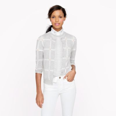 Collection featherweight cashmere cardigan in windowpane check