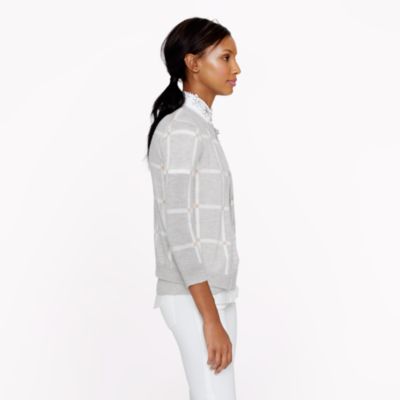 Collection featherweight cashmere cardigan in windowpane check