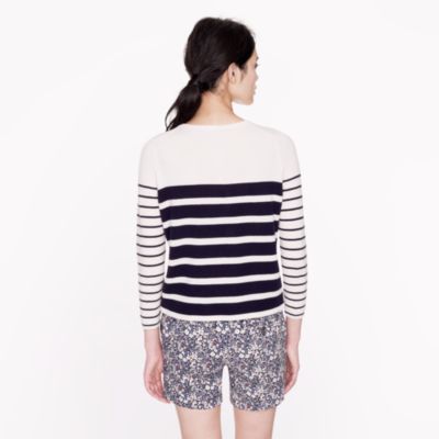 Collection cashmere boxy boy sweater in stripe