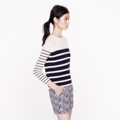 Collection cashmere boxy boy sweater in stripe