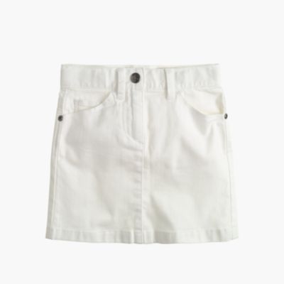 Girls' white denim mini