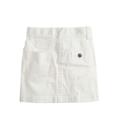 Girls' white denim mini