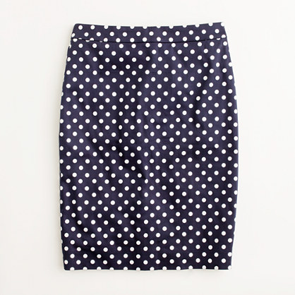 Factory printed pencil skirt in stretch cotton