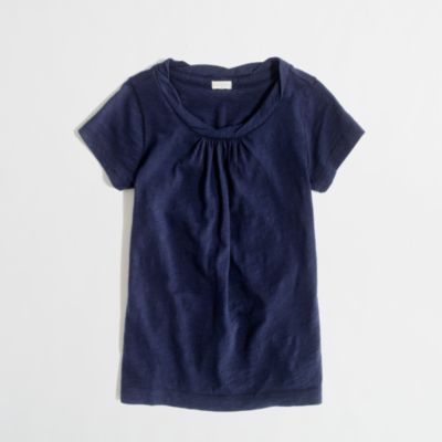 Factory girls' gathered cotton tee