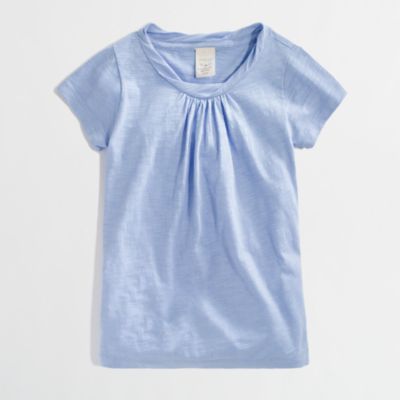 Factory girls' gathered cotton tee