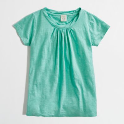 Factory girls' gathered cotton tee