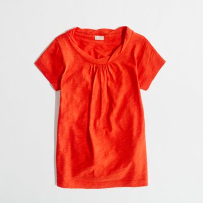 Factory girls' gathered cotton tee