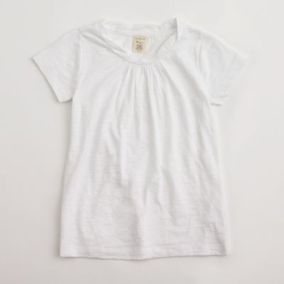 Factory girls' gathered cotton tee