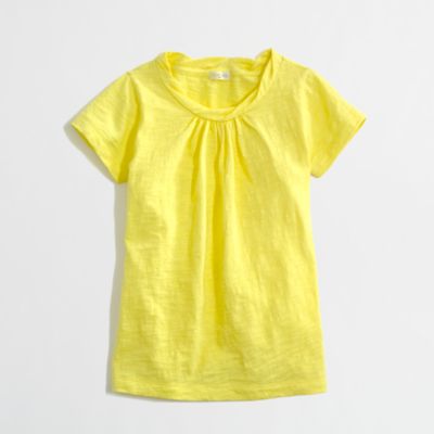 Factory girls' gathered cotton tee