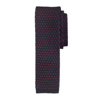Knit tie in pindot