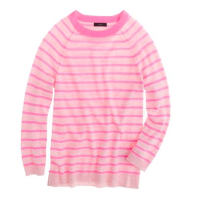 Collection cashmere raglan sweater in stripe