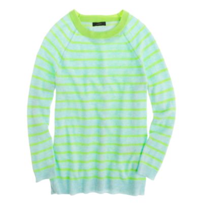 Collection cashmere raglan sweater in stripe