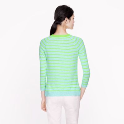Collection cashmere raglan sweater in stripe
