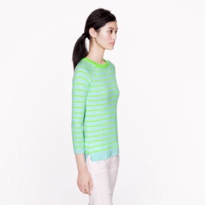 Collection cashmere raglan sweater in stripe
