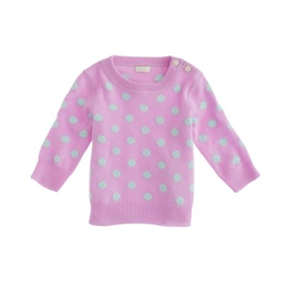 Collection cashmere baby sweater in polka dot