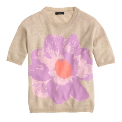 Collection cashmere short-sleeve petunia sweater