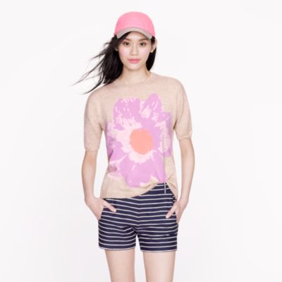 Collection cashmere short-sleeve petunia sweater