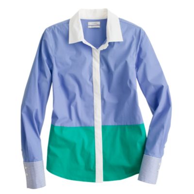 Stretch perfect shirt in colorblock