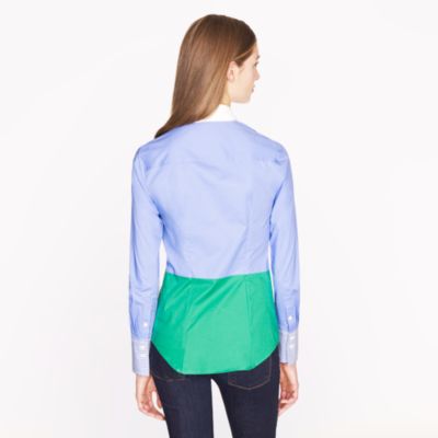 Stretch perfect shirt in colorblock