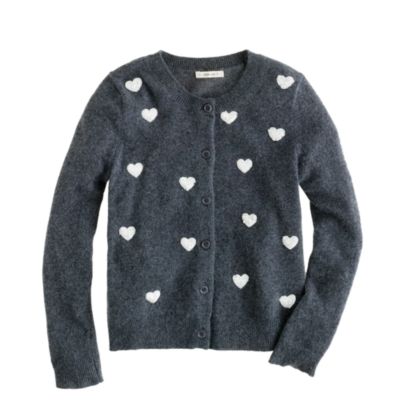Girls' sequin hearts cardigan