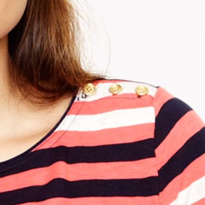 Painter boatneck button tee in multistripe