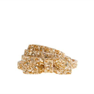 Girls' superskinny glitter belt with bow