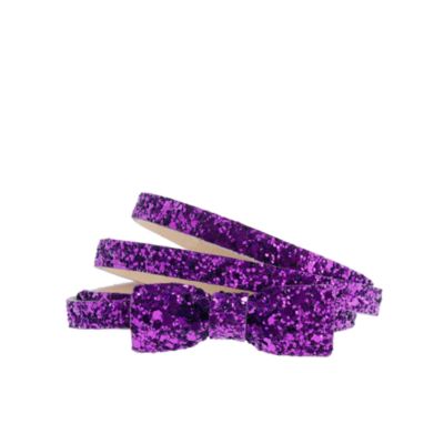 Girls' superskinny glitter belt with bow