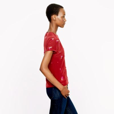 Collection jeweled silk crepe tee
