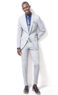 Ludlow suit jacket with double vent in Italian oxford cloth