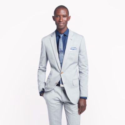 Ludlow suit jacket with double vent in Italian oxford cloth