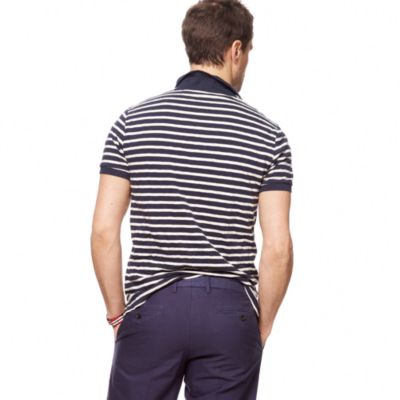 Lightweight slub chukker-stripe polo
