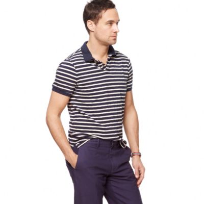 Lightweight slub chukker-stripe polo
