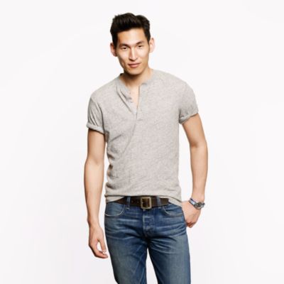 Field knit jasp&eacute; short-sleeve henley