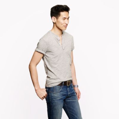 Field knit jasp&eacute; short-sleeve henley