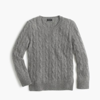 Kids' collection cashmere cable crewneck sweater