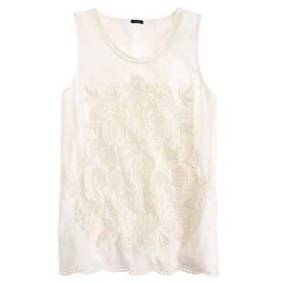 Embroidered eyelet tank