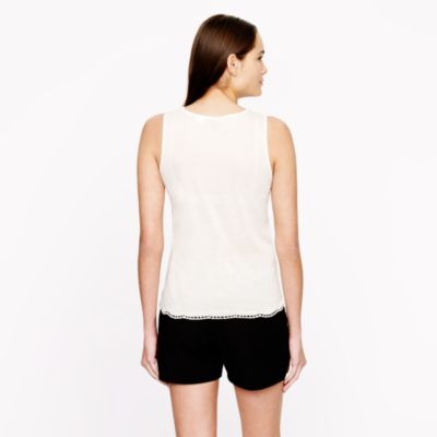 Embroidered eyelet tank